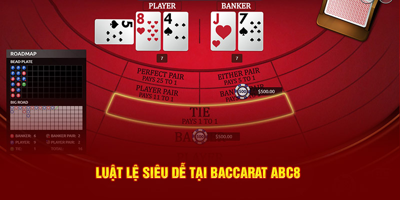 Luật lệ siêu dễ tại Baccarat ABC8 